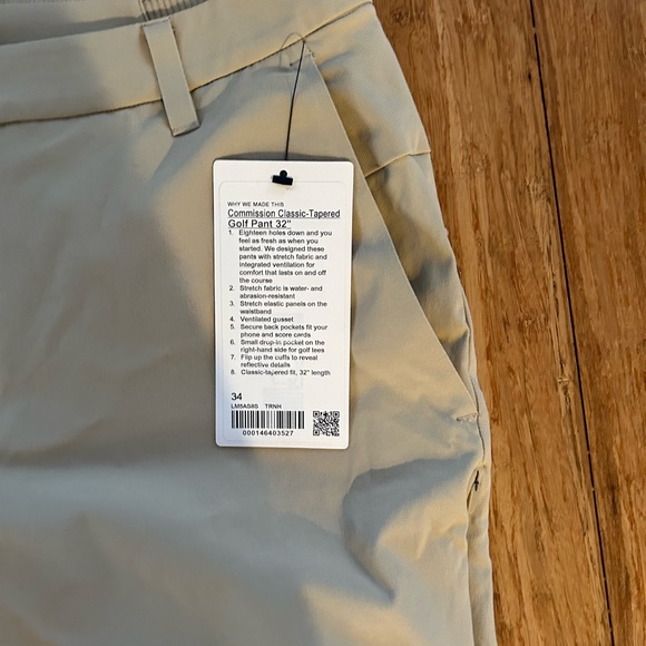 Commission golf pant Lulu Lululemon 34 x 32 commission classic tapered - Picture 4 of 4
